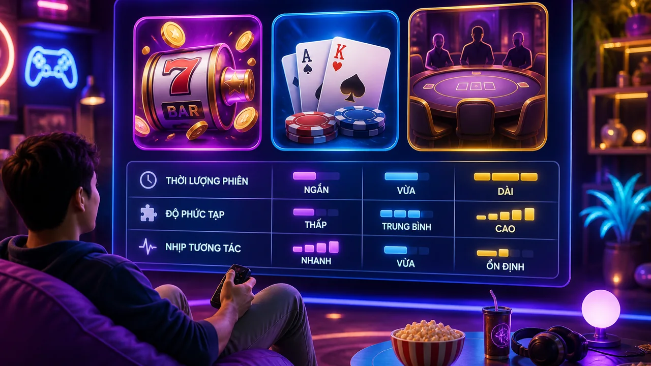 Chọn nhịp chơi cuối tuần: so sánh slot, bài và bàn trong ok 365